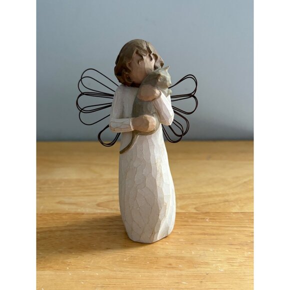 Demdaco 2003 Willow Tree "With Affection" Angel Figurine Holding Cat Susan Lordi - Picture 1 of 6